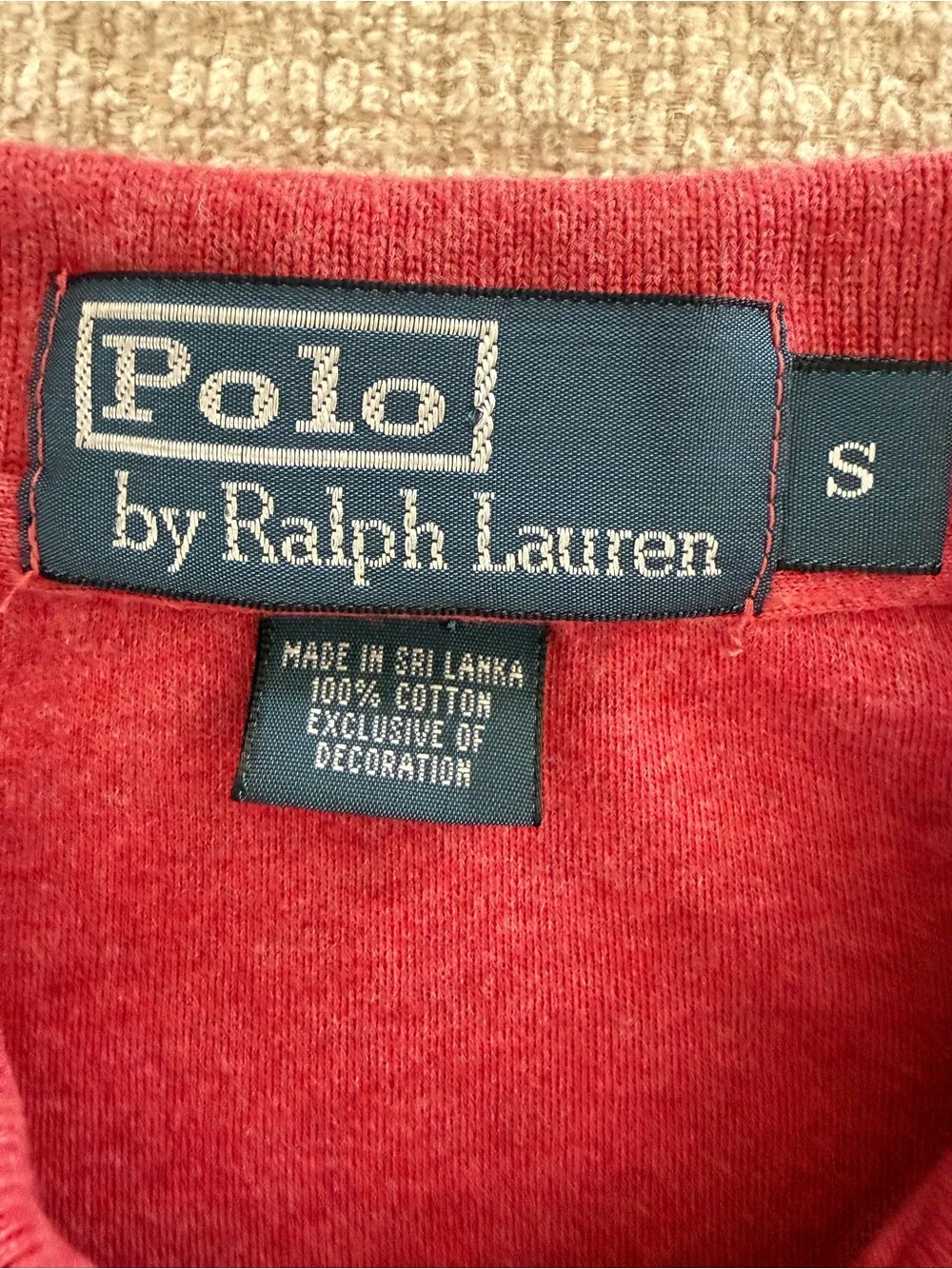 Ralph Lauren Men’s Heather Red Polo with Navy Pony S